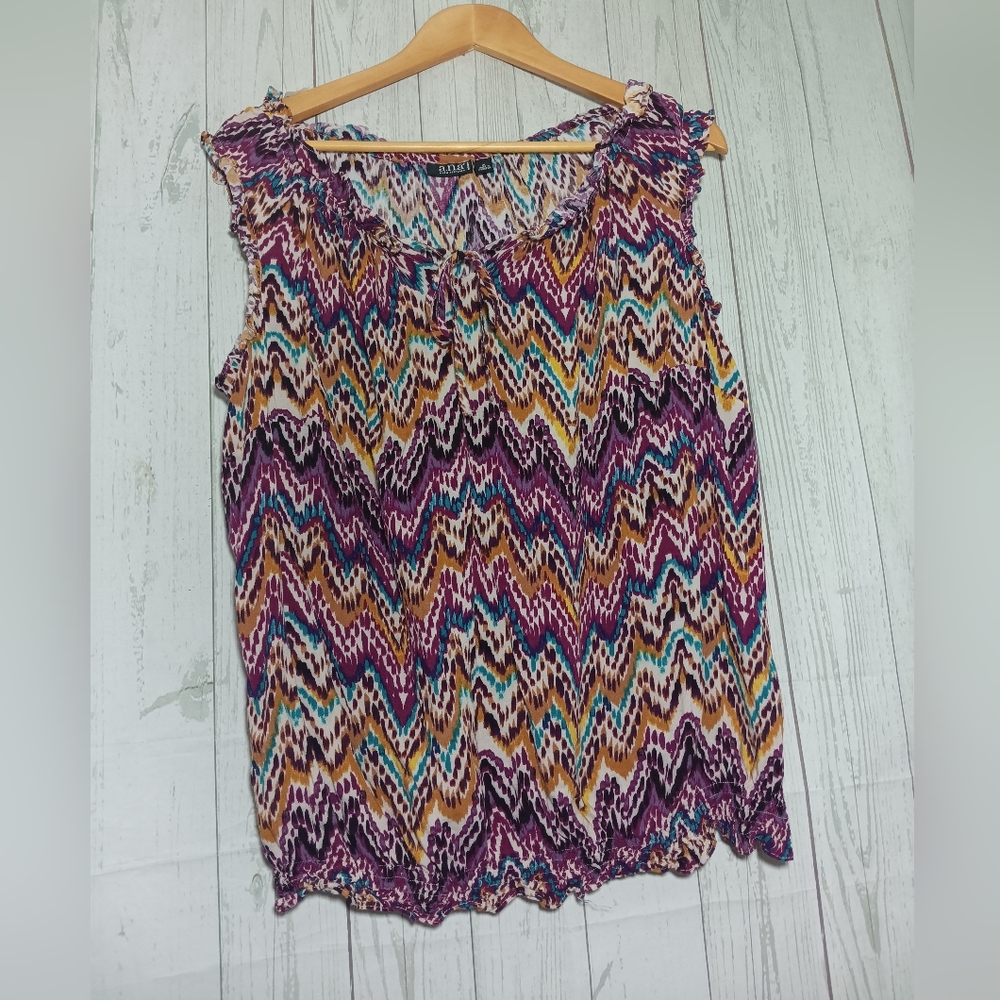 ANA paint blotches patterned top sz 1X